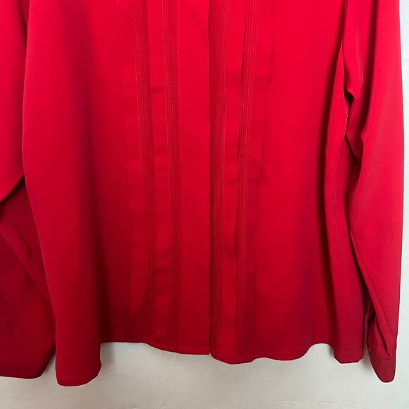 Christie & Jill Vintage Red Button Down Top Size 14 - Picture 4 of 11